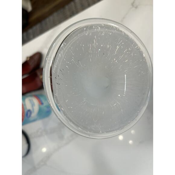 Jack In The Pulpit Vase White Splatter 15”‎ Hand Blown Art Glass - Picture 10 of 16